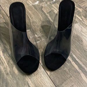 “Glass” slide sandal